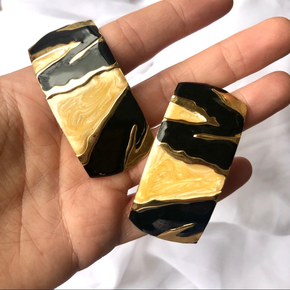 Vintage Zebra Earrings | 90s Earrings